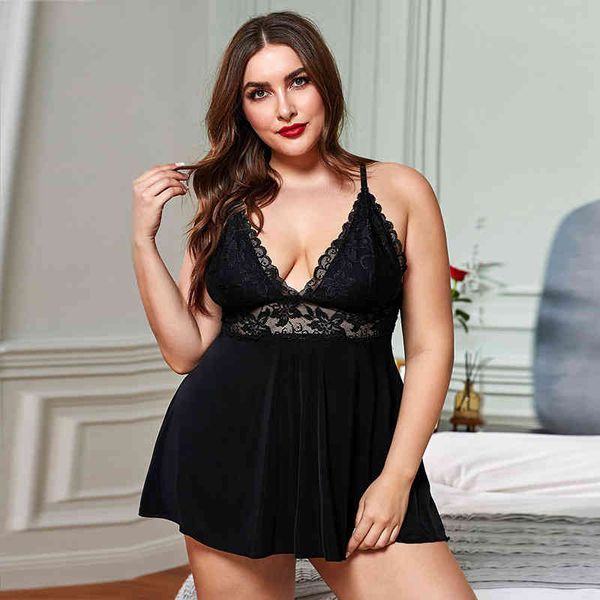 

shiying large size dress fat mm lace stitching underwear female 31324, Black;red