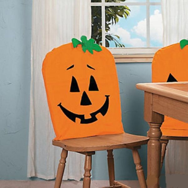 

chair covers 2021 brand halloween seater back pumpkin cover room decoration protector dining decorations for home indoor