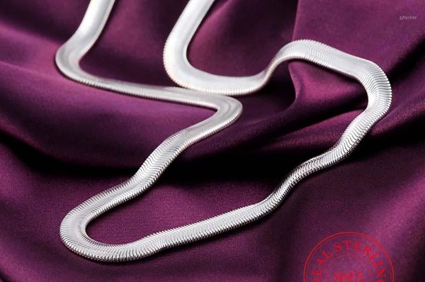 

chains 925 sterling silver 16/18/20/22/24/26/28/30 inch 6mm flat snake chain necklace for women man fashion wedding party charm jewelry1