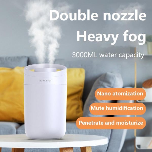 

humidifiers ezsozo 3000ml large capacity humidifier double nozzle cold mist aroma diffuser household air treatment small home appliances