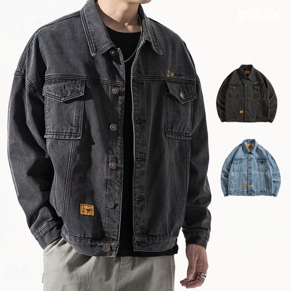

men's jackets m jacket trend loose large size european and american street fashion brand ins tooling men&#, Black;brown