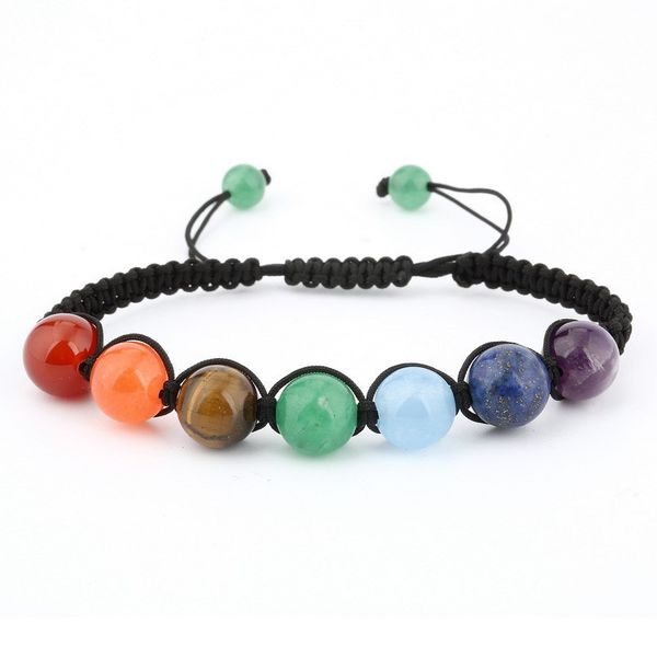 

special offer 70% off 8mm seven color rainbow chakra chakra bracelet, Black