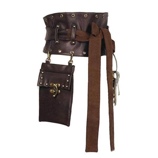 

romantic japanese leather ladies wide belt waist bag