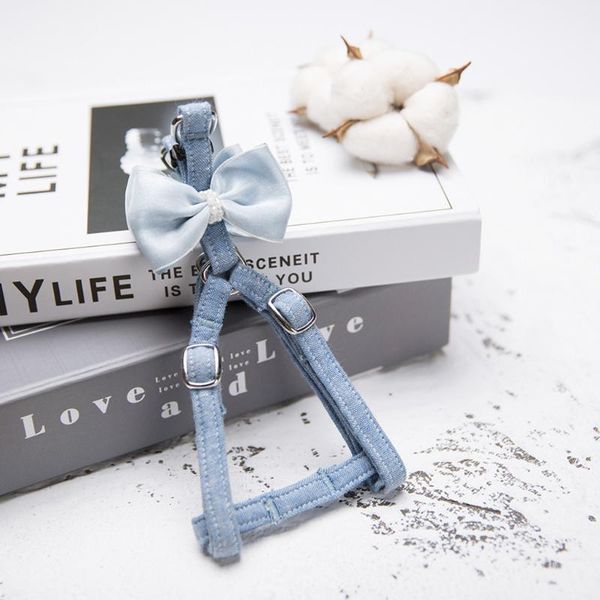 

dog collars & leashes adjustable pet cat bow tie vest chest straps belt set durable leash walking lead soft harness solid 20jan7