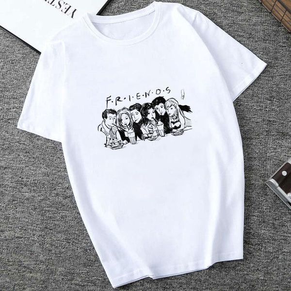 

friends tv show t shirt joey camisetas verano mujer 2021 ulzzang harajuku streetwear oversized t shirt, White
