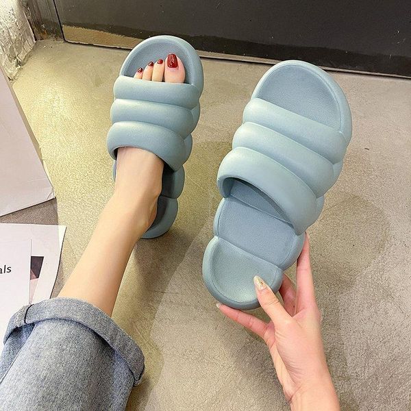 

slippers 2021 women fashion home bathroom sandals thick bottom couple slides non-slip floor indoor shoes size 36-41, Black