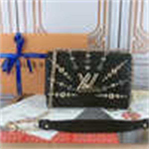 

designer luxury cqfh m50306 twist denim medium handbag women's bags handbags iconic handles shoulder bags totes cross body brand bag cl