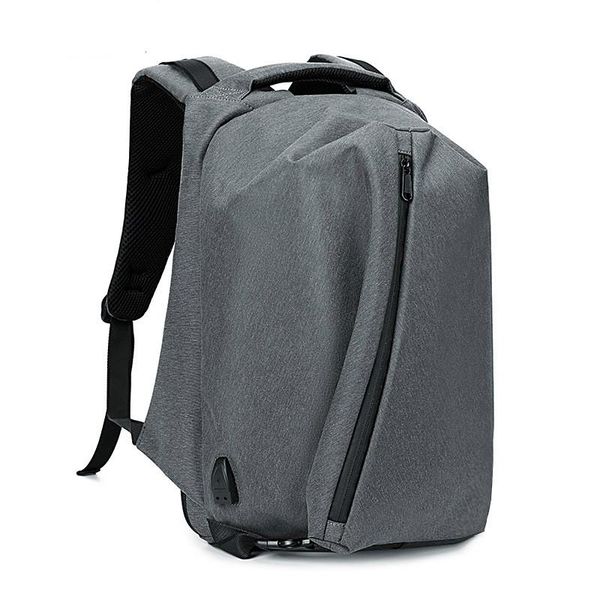 

backpack men bag 2021 folding oxford solid zipper softback travel usp charging multifunctional computer