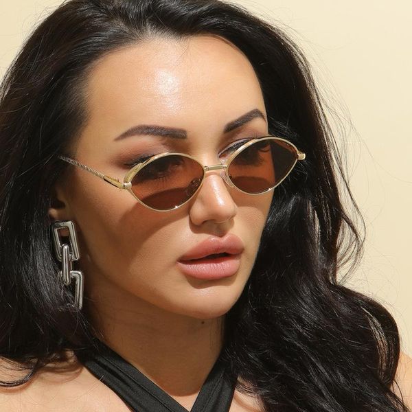 

outdoor eyewear oval sunglasses men elegant women sun glasses small box cmaos fashion designer trendy retro travel shade zonnebril da