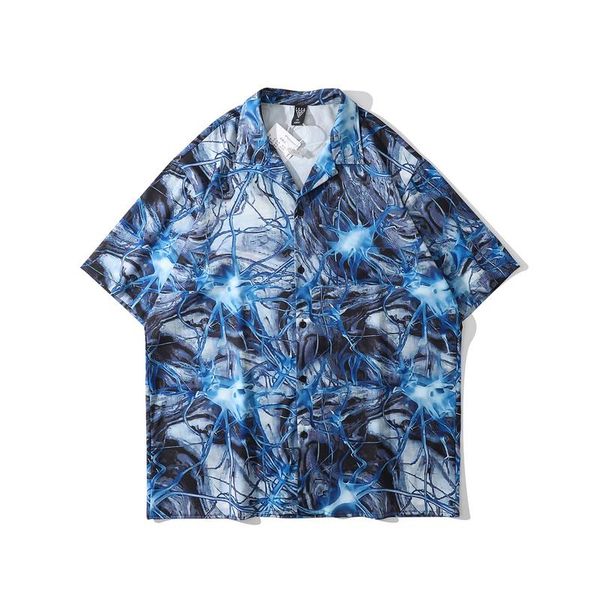 

men's casual shirts printed short sleeve shirt men street 2021 hawaii beach oversize women fashion harujuku for 296, White;black