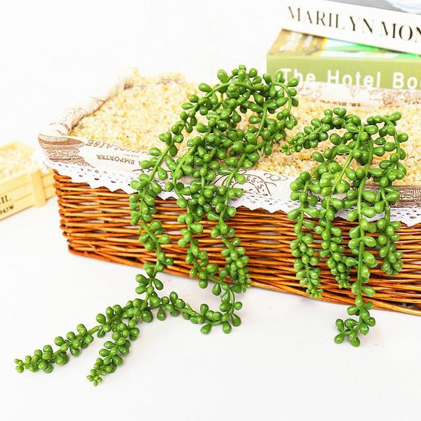 

decorative flowers & wreaths 1pc artificial succulent plants diy home office garden decor wall flower string hanging succulents