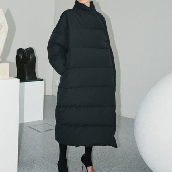 

2021 winter women down jacket black loose new fashion ladies long coat dwn5