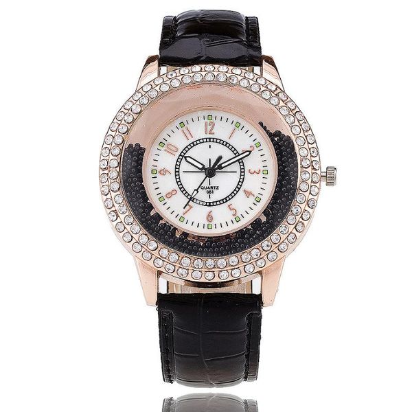 

wristwatches vansvar fashion women rhinestone watch leather strap quartz dress relogio feminino, Slivery;brown