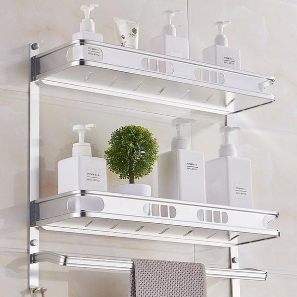 

hooks & rails bathroom shelves no-drill corner shelf shower storage rack holder toilet organizer accessories black double layer