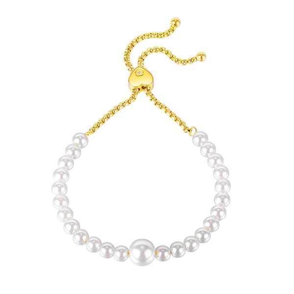 

designer lady silver ladies rose gold strands bracelet high quatity pearl titanium steel bracelets for women fashion simple bangle, Black