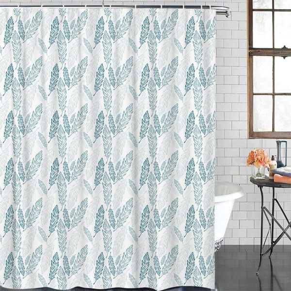 

shower curtains bathroom curtain plant leaf blue waterproof fabric home decoration