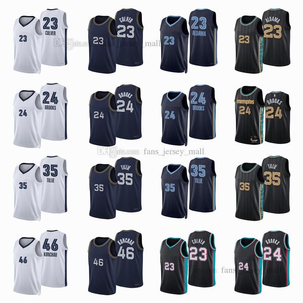 

printed city basketball jerseys jarrett 23 culver john 46 konchar dillon 24 brooks killian 35 tillie jersey color black blue white, Black;red