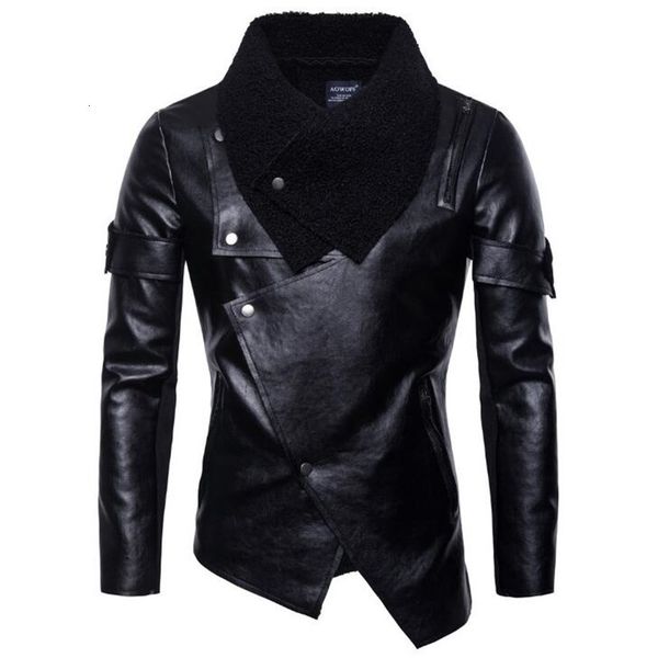 

tang cool 2021 new classic personality men autumn fashion punk casual motorcycle leather jacket ip01, Black