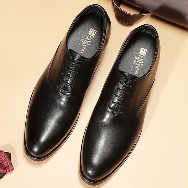 

Genuine Leather Brogue Carver Formal Dress Shoes Men Lace-Up Wedding Luxury Classic Waxing Process Oxfords Shoes For Men C02, Black brogue