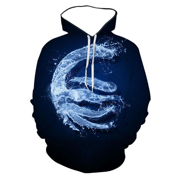 

men's hoodies & sweatshirts and women's hoodie 3d color printing water drop hooded round neck long-sleeved autumn winter sportswea, Black