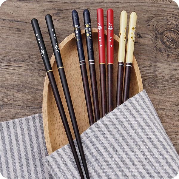 

chopsticks chinese cherry wooden pointed domestic tableware long creative no slip