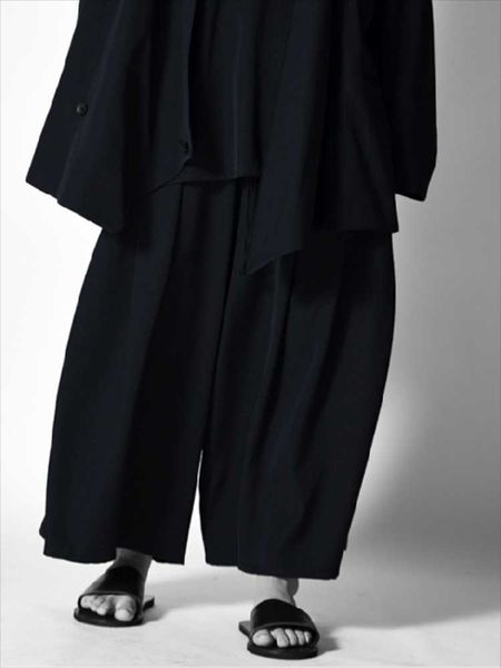 

men's pants casual wide leg culottes spring/summer black elastic waist loose high street style versatile large size