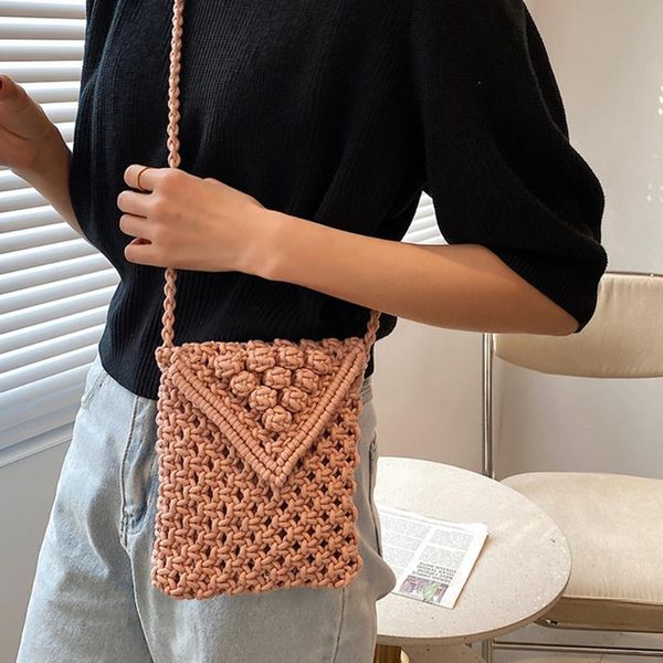 

cross body 2021 fashion crossbody bags for women shoulder bag weave female summer youth vacation phone simple sandy beach travel