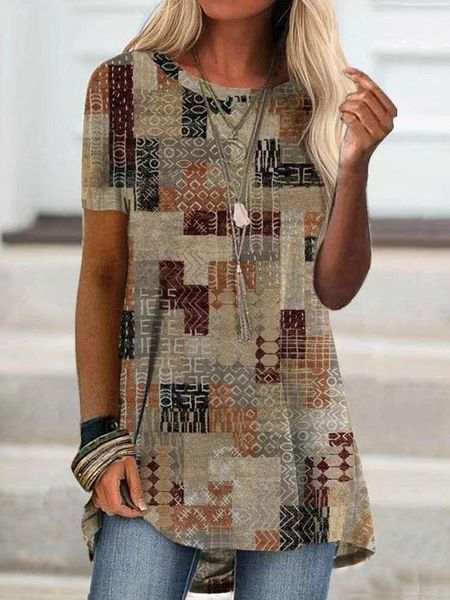 

women's t-shirt summer fashion short-sleeve digital printed casual loose tee shirt plus size clothing frauen t, White