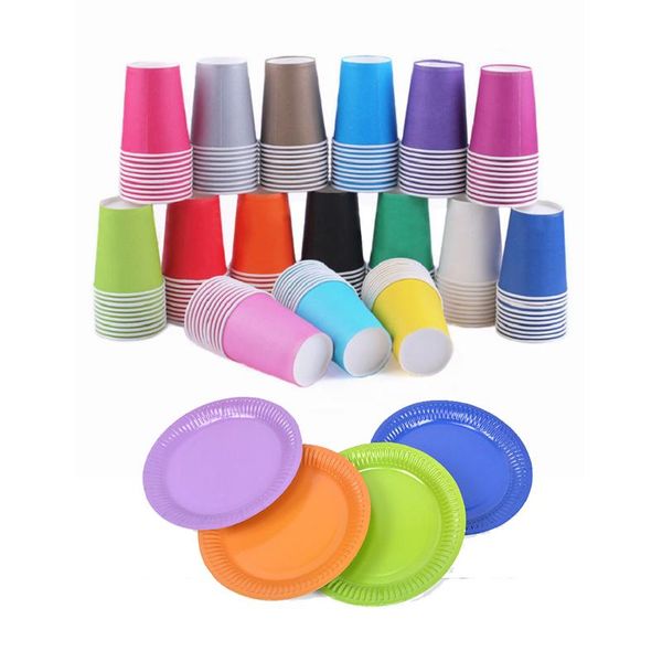 

packaging dinner service 2021 paper disposable cups&plates tableware sets