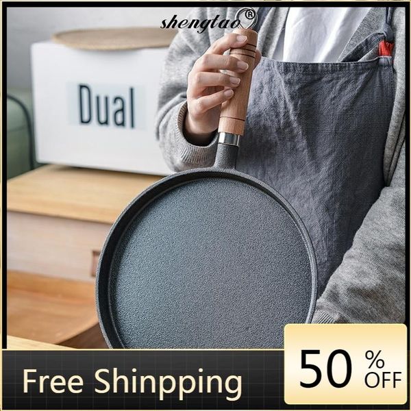 

pans steak frying pan cooking pot breakfast chinese style cast iron saucepan non stick simplicity sartenes cookware ag50jg