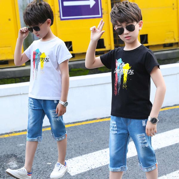 

summer children's suit short sleeve 2021 new boys' clothing, White