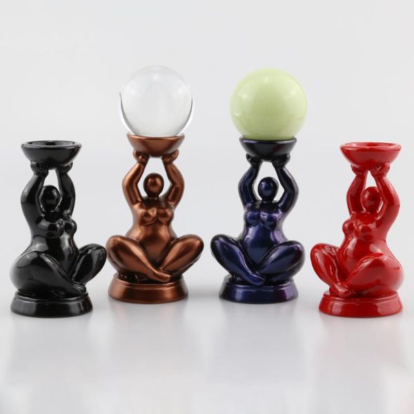 

novelty items woman figurine display stand crystal glass lens ball pography lensball base sphere holder home decorative abstract art