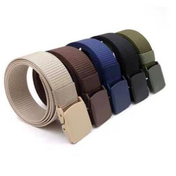 

belts men female military nylon adjustable belt outdoor travel tactical waist with plastic buckle for pants, Black;brown