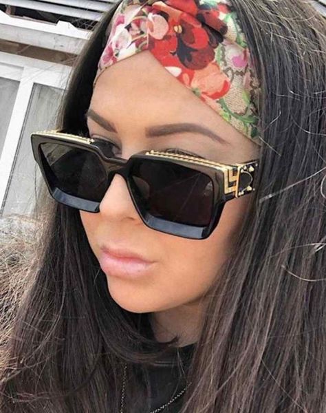 

sunglasses fashion trending women outdoor square shades uv400 vintage men gradient yellow pink sun glasses, White;black