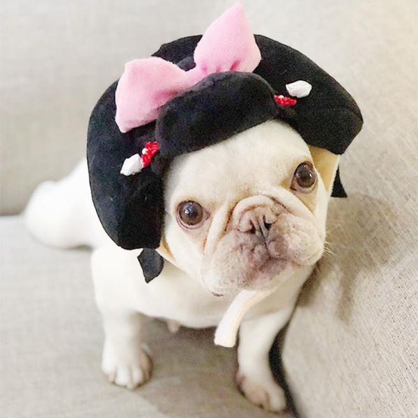 

dog apparel cute pet dogs cats funny cap novelty geisha samurai hat costume party headwear accessories for dressing up your pets