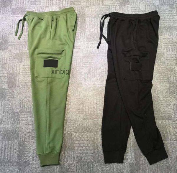 

mens cargo trousers elastic waist harem track pant casual style camouflage joggers pants, Black