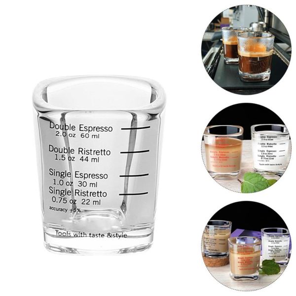 

mugs 1 set 3 pcs 60ml measure cups espresso practical glass baking (black)