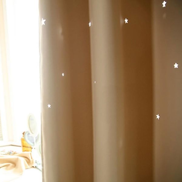 

curtain & drapes romance double-deck cloth blackout floor-standing star hollow drape, high shading