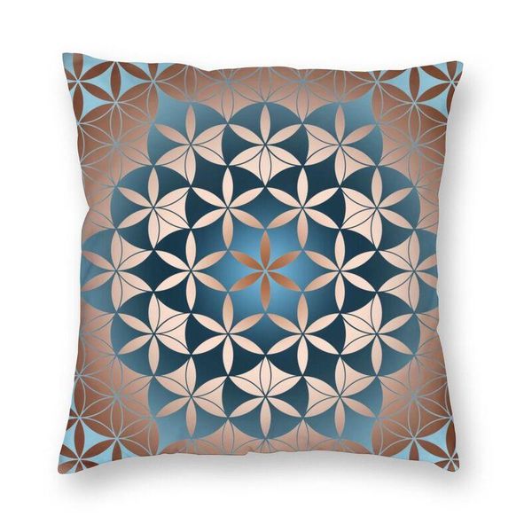 

cushion/decorative pillow flower of life mandala pattern square case home decorative sacred geometry cushion cover throw for living room