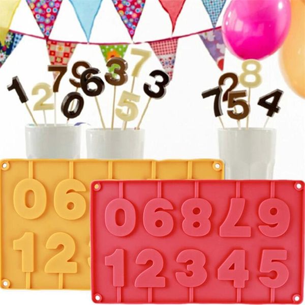 0-9 Zahlenform Silikonform Kuchendeckel Schokoladenform für Geburtstagsfeier Dekorieren Werkzeug Backformen