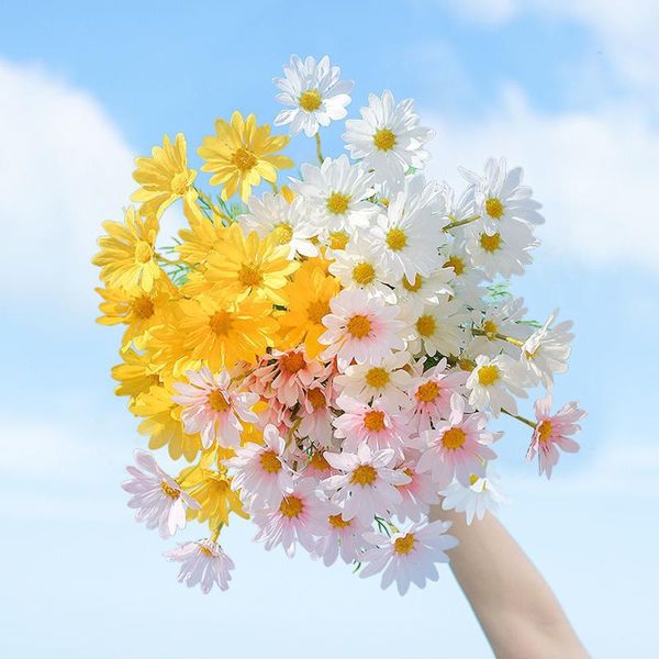 

decorative flowers & wreaths 53cm ins daisy pink silk artificial flower bouquet 5 head fake for home wedding decoration pe craft
