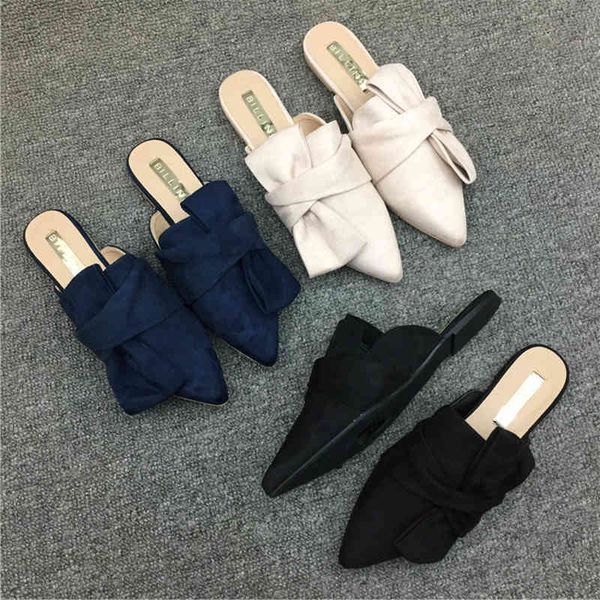 

slippers big velvet sandals with bow ties, big shoes for women, autumn slippers, famous designer, low-end shoes, loafers rb16, Black