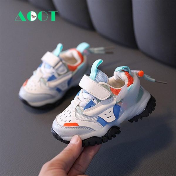 

first walkers aogt 2021 autumn baby shoes infant toddler fashion breathable mesh soft comfortable genuine leather child sneakers