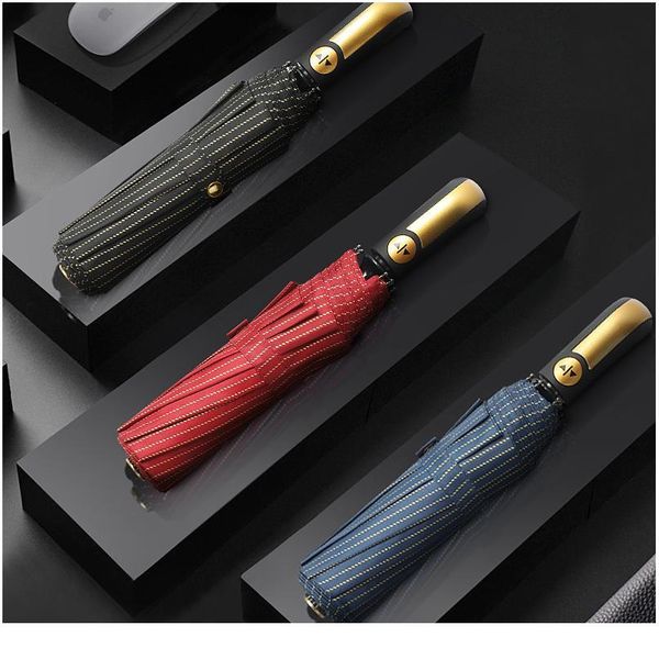 

wind resistant three folding matic business umbrella rain women luxury windproof umbrellas for men car parasol qylcmi