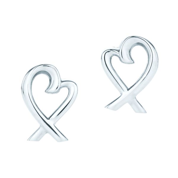 

2021 trending luxury brands heart men wedding womens stud earrings couple 925 silver, Golden;silver