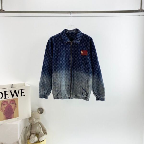 

2021ss ins classic fashion denim jacquard fabric jacket jacket student hoodie women's men's clothes size: s-m-l-xl picture color n