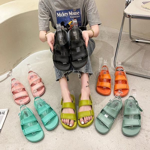 

sandals comfort shoes for women open toe beige heeled 2021 summer large size anti-skid peep black flat beach big low fashion