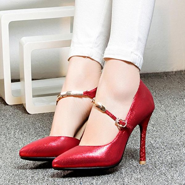 

sandals ribetrini lady pointed toe metal chain high heels spring summer stiletto bling glitter luxury women party dress, Black