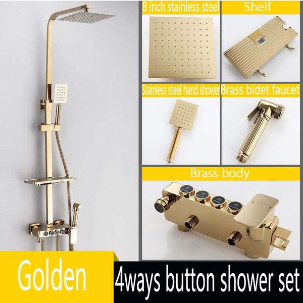 

bathroom shower sets gzlwy brass golden smart thermostatic bath faucet wall mount head spa rainfall grifo set cold system
