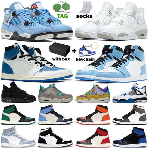 

basketball shoes men women 4s military university blue white oreo jordan black cat 1s hyper royal dark mocha unc metallic red mens sports sn